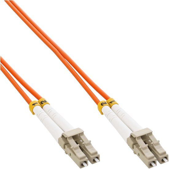 InLine LC Duplex Optical Fiber Patch kabel - Multi Mode OM1 - oranje / LSZH - 0,50 meter