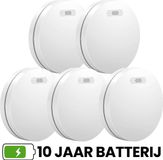 Aroha Safety Pro Rookmelder - 10 jaar batterij & sensor - Extra dun design rookmelder, brandmelder - Multipack 5 set