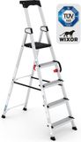 Wixor Trapladder Handyman | Huishoudtrap 5 treden | Professionele trap | Enkel Oploopbare trap | Keukentrap | Trapladder | Tuv-gecertificeerd | EN131
