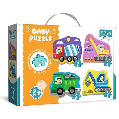 Trefl Babypuzzel 4-in-1 model bouwvoertuigen 3-4-5-6 delen, 36072, meerkleurig