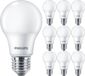 Philips LED Lamp E27 Peer Mat 8W 806lm 3000K Warm Wit 10 Pack