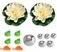 Mini jeu de décoration de bassin de jardin avec lotus flottant et carpe koï
