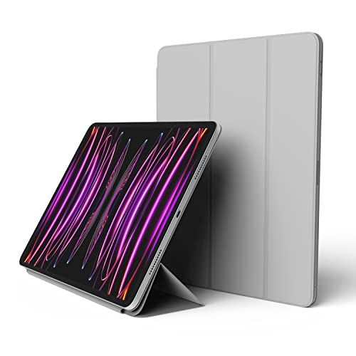 Elago Magnetische Folio Hoesje Compatibel met Ipad Pro 12.9 inch 6e,5e,4e Gen.-Achterplaat kan Worden Bevestigd aan Metalen Materialen,Compatibel met Apple Pencil en s Pencil Case (Lichtgrijs)