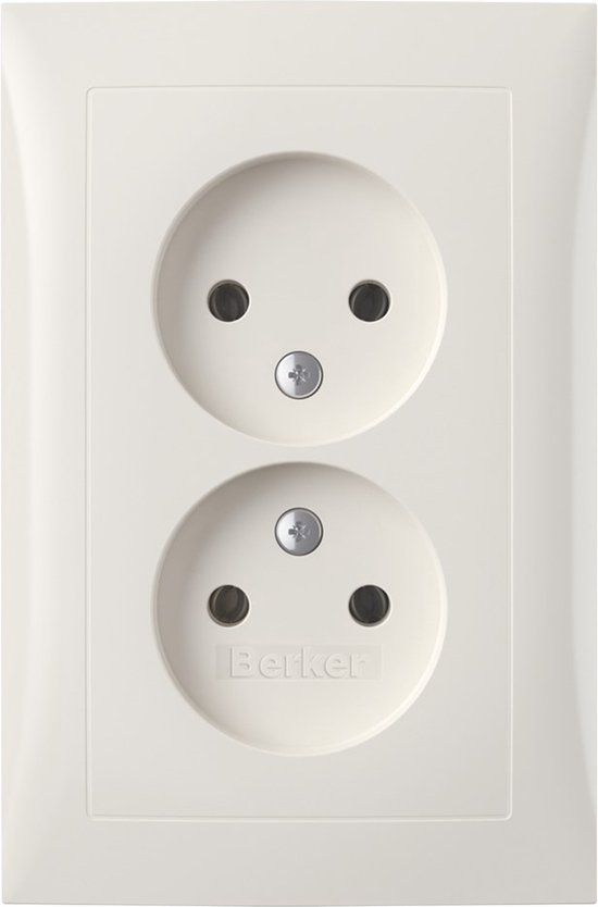 BERKER S1 Inbouw wandcontactdoos (wcd) 2-voudig polar wit