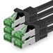 1aTTack.de 0,25 m Cat.7 netwerkkabel 5-pack Cat7 patchkabel LAN-kabel Ethernet RJ45 10 Gbit/s (alle internetsnelheden) Zwart 0,25 meter