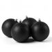 Billiet - Vanlaere 4x Boules de Noël noires en plastique 10 cm - Glitter