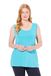 Ulla Popken Top, klassieke pasvorm, ronde hals, stretch, brede bandjes, mouwloos dames, Diep aqua