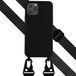 Selencia Hoesje iPhone 12 / 12 Pro - Siliconen Back Cover met Koord - Zwart