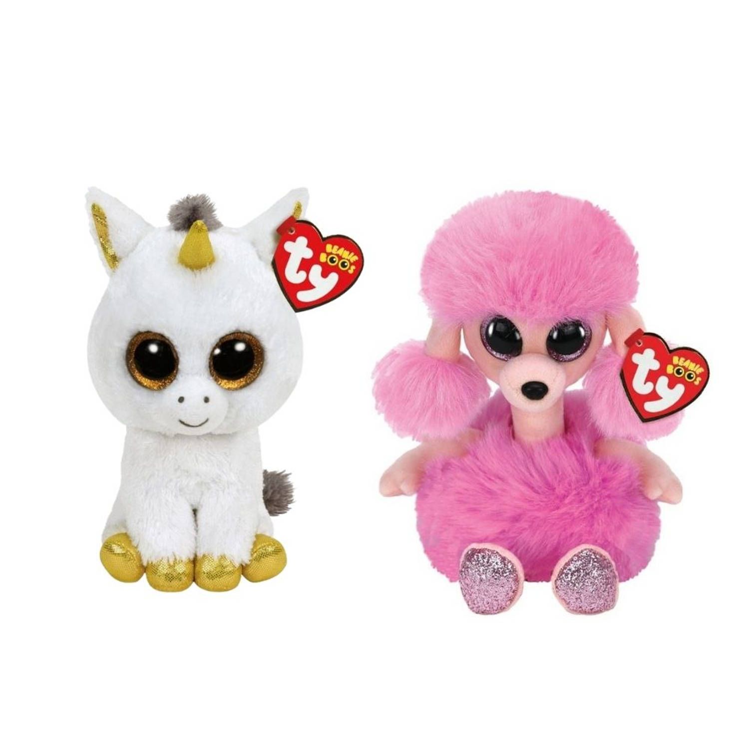 TY - Knuffel - Beanie Boo's - Pegasus Unicorn & Camilla Poodle