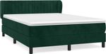 vidaXL Boxspringbed met matras, donkergroen, 140x200 cm, fluweel