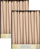 Conpax Bougies Bougies de table Mega Pack - 100x pièces - taupe - 25 cm - Bougies de table