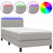vidaXL Lit plateforme avec matelas et éclairage LED, gris clair, 90x190 cm, rembourré