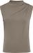 Pieces Mouwloze top PCMADISON GEDRAPEERD Taupe Gray XL