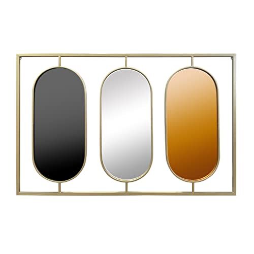 LW collection wandspiegel goud rechthoek 109x70 cm metaal - grote spiegel muur - industrieel - woonkamer gang - badkamerspiegel