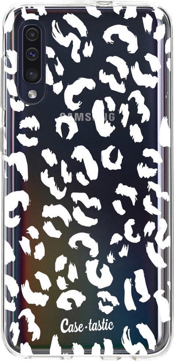 Casetastic Samsung Galaxy A50 (2019) hoesje Leopard Print White Smartphone Hoesje softcover case