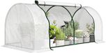 Outsunny Mini kas-PE, staal-200L x 100B x 80H cm-Wit