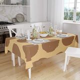 Bonamaison Tafelkleed, Anti-Mold, Sneldrogend, Waterdicht, 100% Polyester Tafellaken, Bruine tinten, 140 x 160 Cm