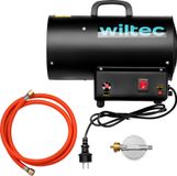 Wiltec Générateur de chaleur – Puissance calorifique 15 kW, moteur 30 W – Débit d’air 320 m³/h – Fonctionnement sur gaz GPL – avec régulateur et tuyau – Canon air chaud