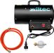 Wiltec Générateur de chaleur – Puissance calorifique 15 kW, moteur 30 W – Débit d’air 320 m³/h – Fonctionnement sur gaz GPL – avec régulateur et tuyau – Canon air chaud