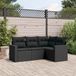 Maison Exclusive - Ensemble de meubles de jardin 4 pièces avec canapé et coussins, noir, en polyrotin
