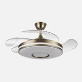Fabrilamp Dani Plafondventilator Kastanjebruin 107 cm met LED Verlichting