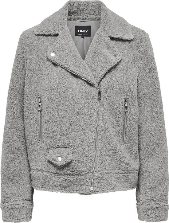 ONLY ONLRIO Teddy Biker Jacket - Thunderstorm - Women's Size S