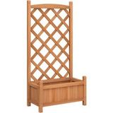 Prolenta Maison Exclusive - Jardinière avec treillis, couleur marron, 55x29,5x110 cm, en bois massif de sapin