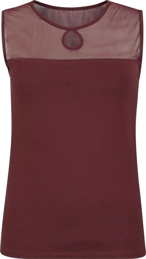 R.E.D. by EMP R.E.D. Rock-Engineered Design bordeaux top met gaasinzetstuk - Dames - M