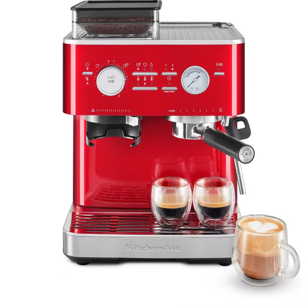 KitchenAid Halfautomatische Espressomachine met Koffiemolen - 2.5L - Rood