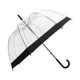 Smati Transparante paraplu voor dames, automatisch openingssysteem, brede bescherming met diameter 81 cm, windbestendig, gestippelde paraplu