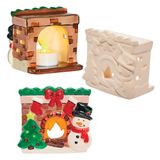 Baker Ross FX793 Keramische theelichthouders voor de kerstschouw - doos van 3, kerstdecoratie kunst en knutsel voor kinderen