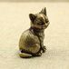 TEAMWILL Messing kat beeldje kleine kat standbeeld dier beeldjes thuis desktop decoratie