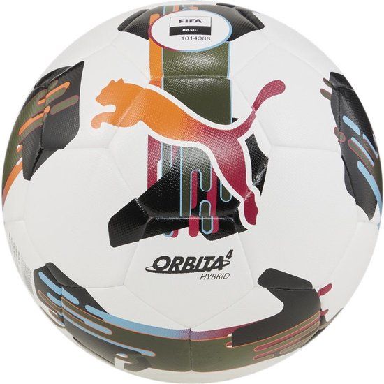 Puma Kinder Voetbalwedstrijdbal Orbita 4 HYB (FIFA Basic) - Maat 5 - Wit/Multicolor