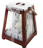 Merkloos Accentra Badset - Wellness - Grote Houten Lantaarn - 8 Producten - White Tea