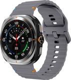 By Qubix - Wave Sport Band - Donkergrijs - Geschikt voor Samsung Galaxy Watch Ultra / Ultra 2 - 47mm