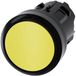 Siemens 3SU10000AB300AA0 Bouton-poussoir Bague frontale en plastique, Bouton rond noir, jaune