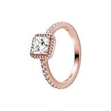 Pandora Timeless Elegance 14-karaats rosévergulde ring met heldere zirkoniasteentjes, 58