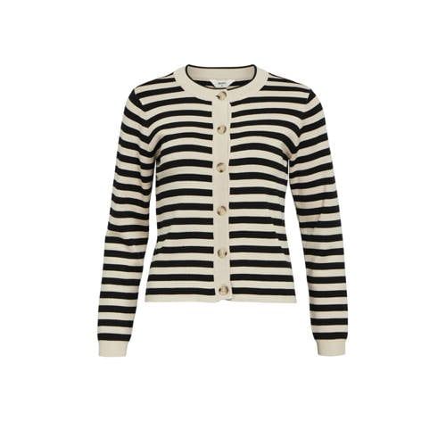 OBJECT gestreepte vest OBJESTER beige/zwart