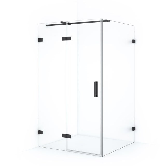 Maxaro Douchecabine Diamond 110x80cm 8mm Helder Veiligheidsglas Zwart Chroom met Draaideur