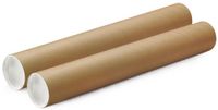 Merkloos Poster koker - 2x - 450 x 60 mm - bruin - karton - met witte deksel