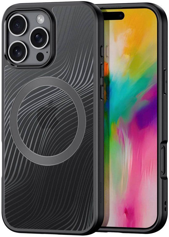 Dux Ducis Aimo Back Cover Zwart voor Apple iPhone 16 Pro Max met MagSafe