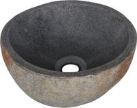 Differnz Opbouw waskom Boomer rond 21cm natuursteen grijs