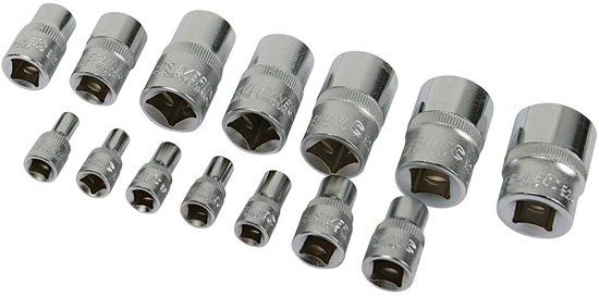 Silverline 14-delige Trx Ext doppen set E4 - E24