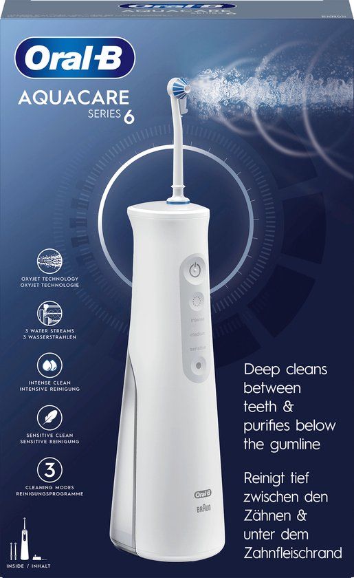 Oral-B AquaCare 6 Pro-Expert Monddouche - Draadloos - Wit