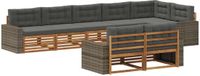 vidaXL Acacia Hout Bank Loungeset 8-Zits Natuurlijk en Antraciet