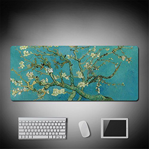 LL-COEUR Landschap Grote Natuurlijk Rubber Antislip Muismat Computer Kantoor Bureaulegger (700 x 300 x 3 mm, Abrikoos)