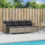 Maison Exclusive - Ensemble de meubles de jardin 5 pièces avec canapé et coussins, gris clair, en polyrotin