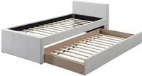 Vente-unique Bedframe stof beige 90 x 190 cm