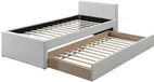 Vente-unique Bedframe stof beige 90 x 190 cm