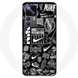 Xiaomi 12T Pro Hoesje Nike air logo graffiti zwart-wit